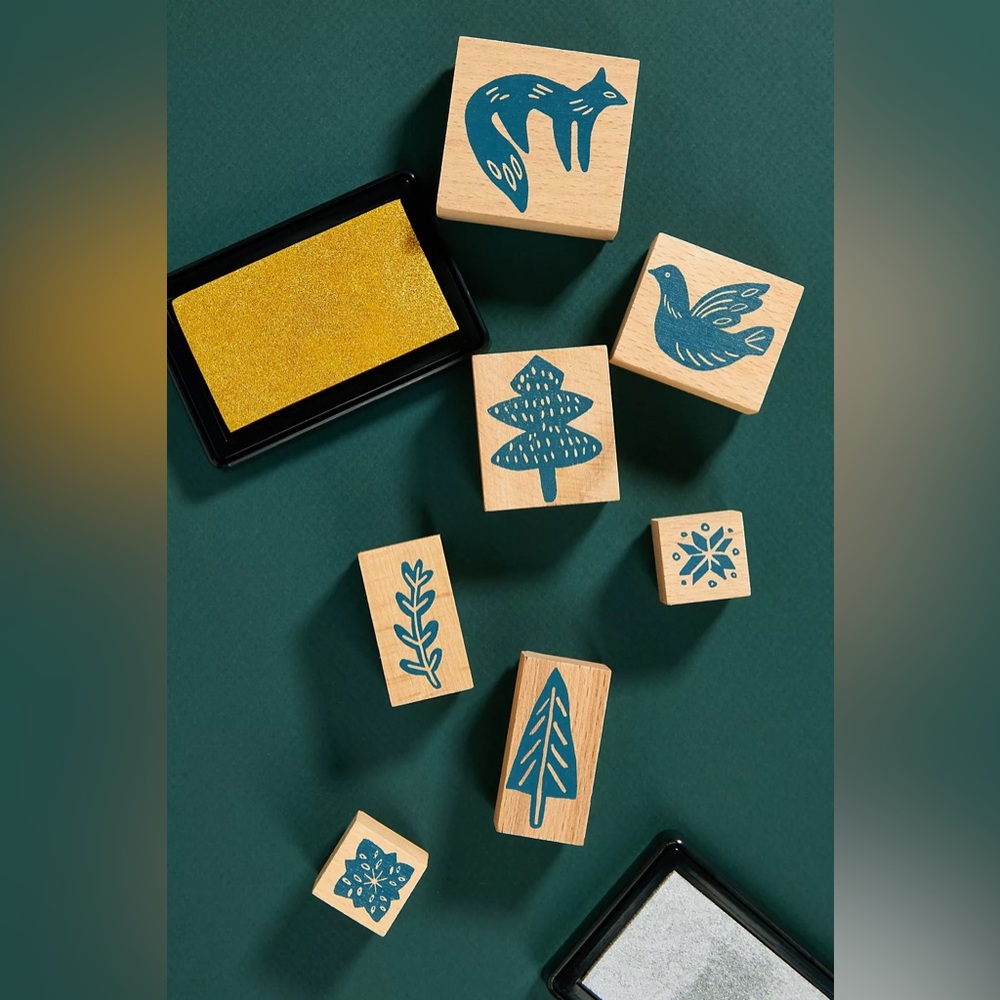 New🌟Anthropologie-Winter Woodland Stamp Set